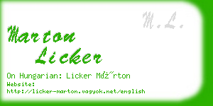 marton licker business card